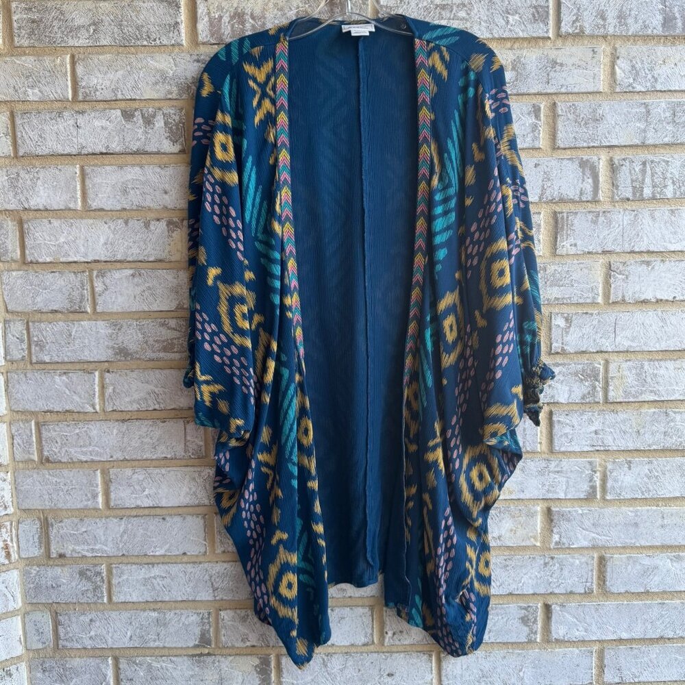 Ariat Kimono 3/4 Sleeve Open Front Coahella Southwestern Cover Up Size S/M